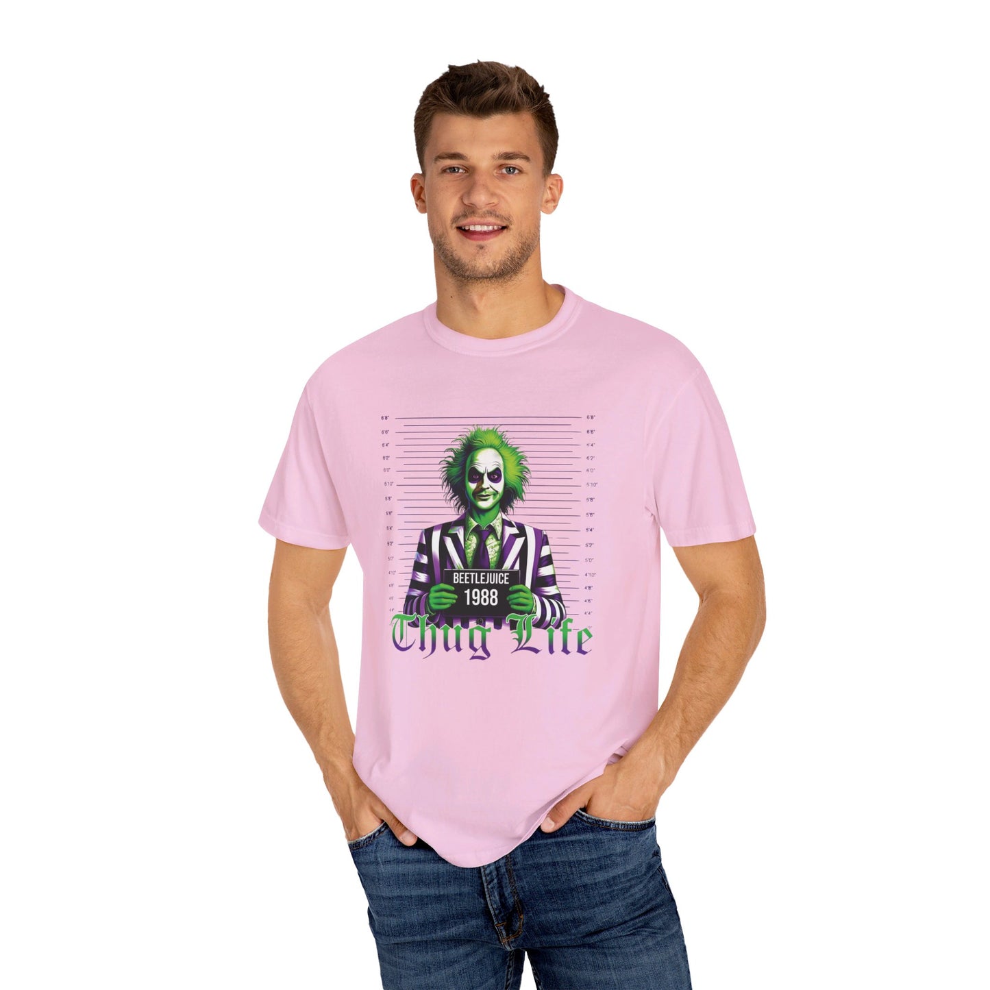 "Beetlejuice Thug Life T-Shirt: Ghostly Swagger" Unisex Garment-Dyed T-shirt