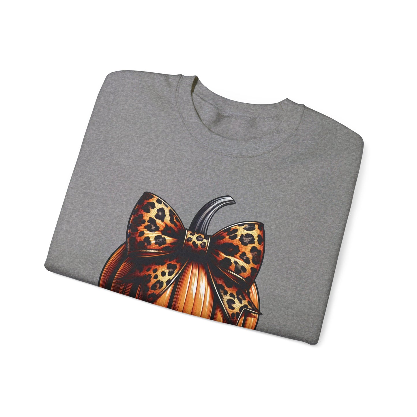 🎃🎀 Rocking Fall Vibes in My Pumpkin Bow Sweatshirt! #FallFashion #PumpkinBow #OOTDUnisex Heavy Blend™ Crewneck Sweatshirt