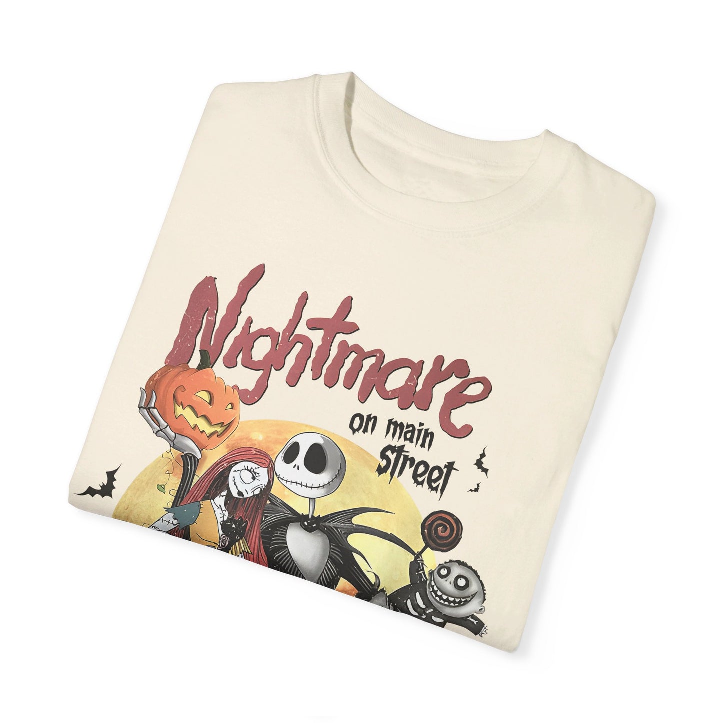 👻🌃 Living the Nightmare on Main Street! #HorrorFashion #NightmareOnMain Unisex Garment-Dyed T-shirt