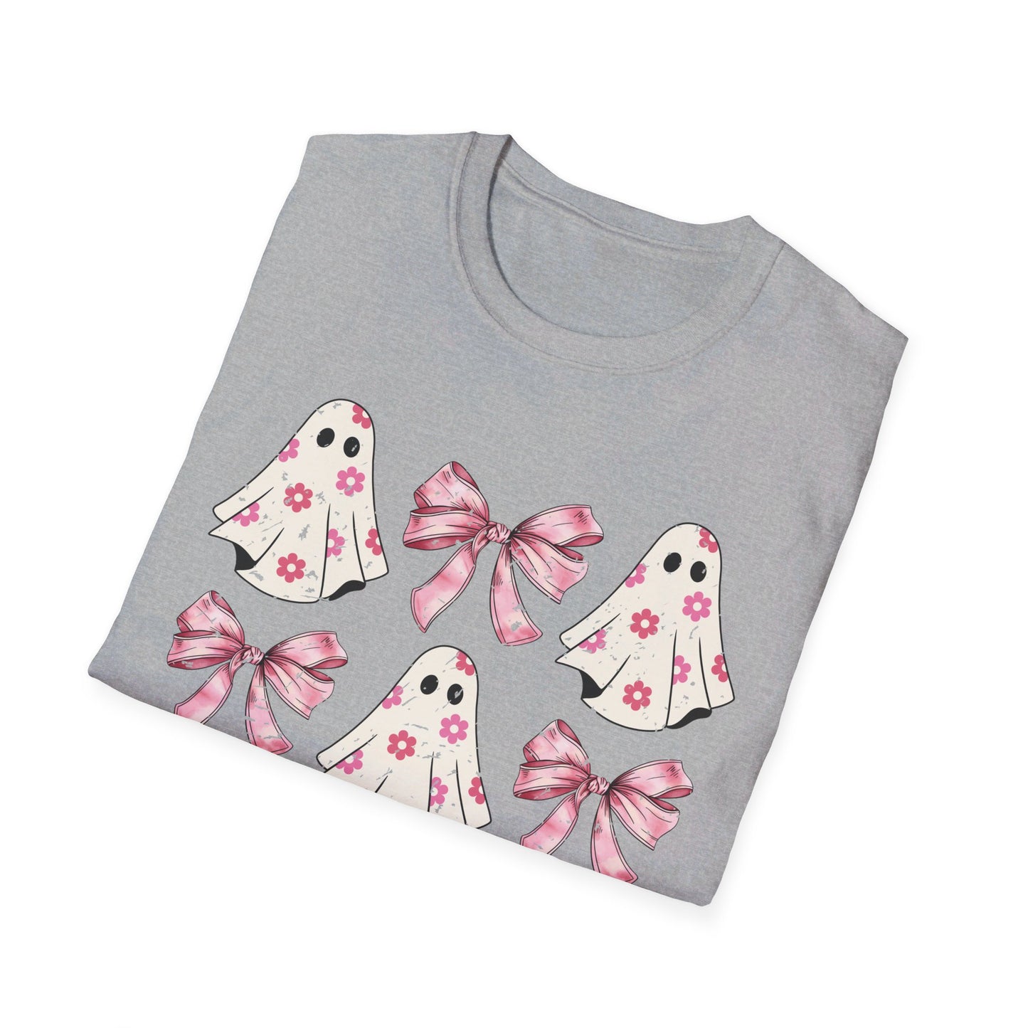 Pink Bows and Ghost Unisex Softstyle T-Shirt