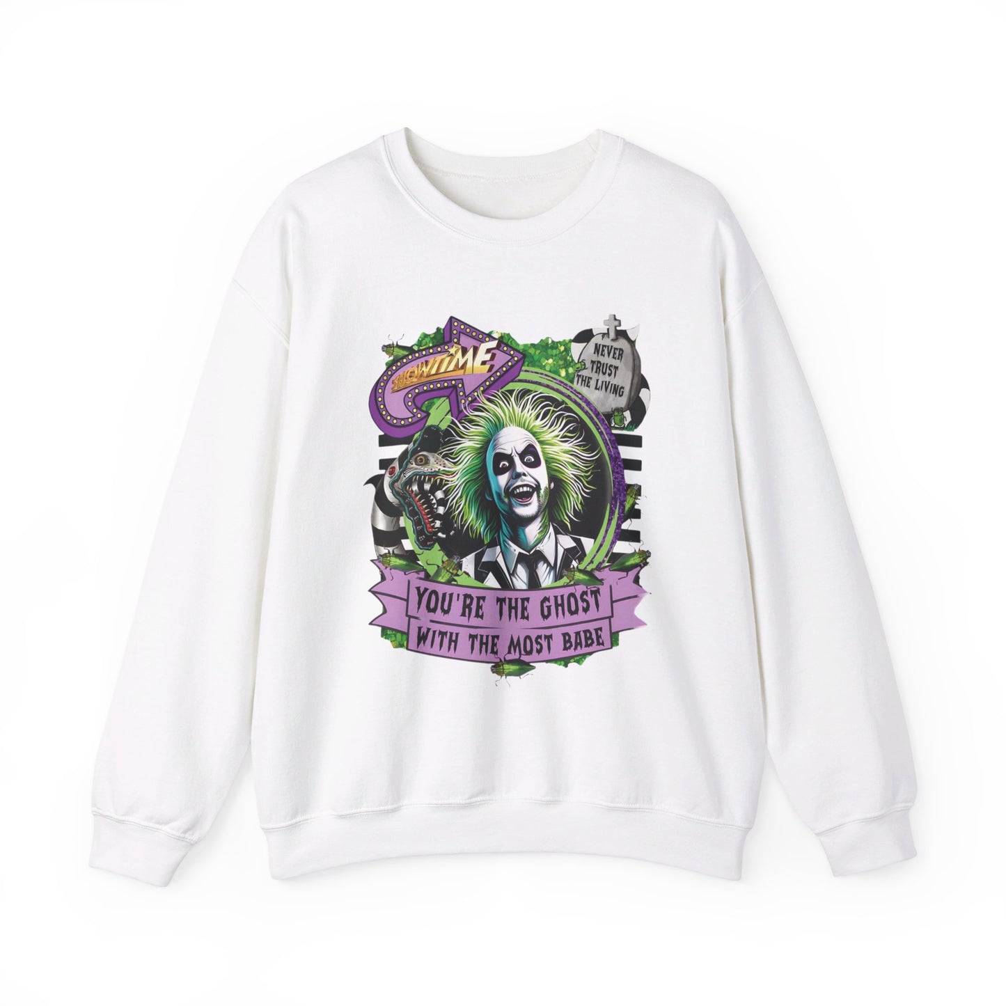 "It’s Showtime: Beetlejuice Sweatshirt Extravaganza" Unisex Heavy Blend™ Crewneck Sweatshirt