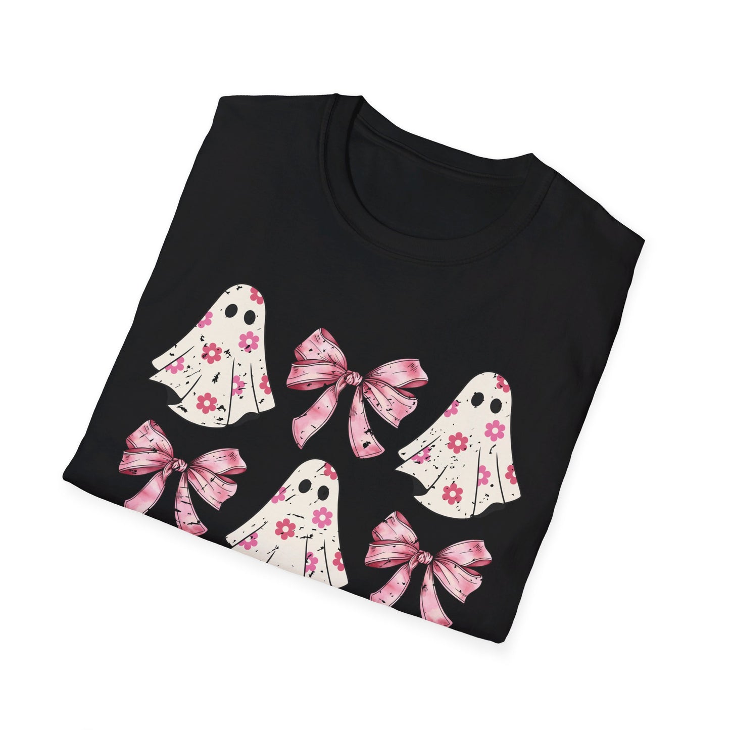 Pink Bows and Ghost Unisex Softstyle T-Shirt