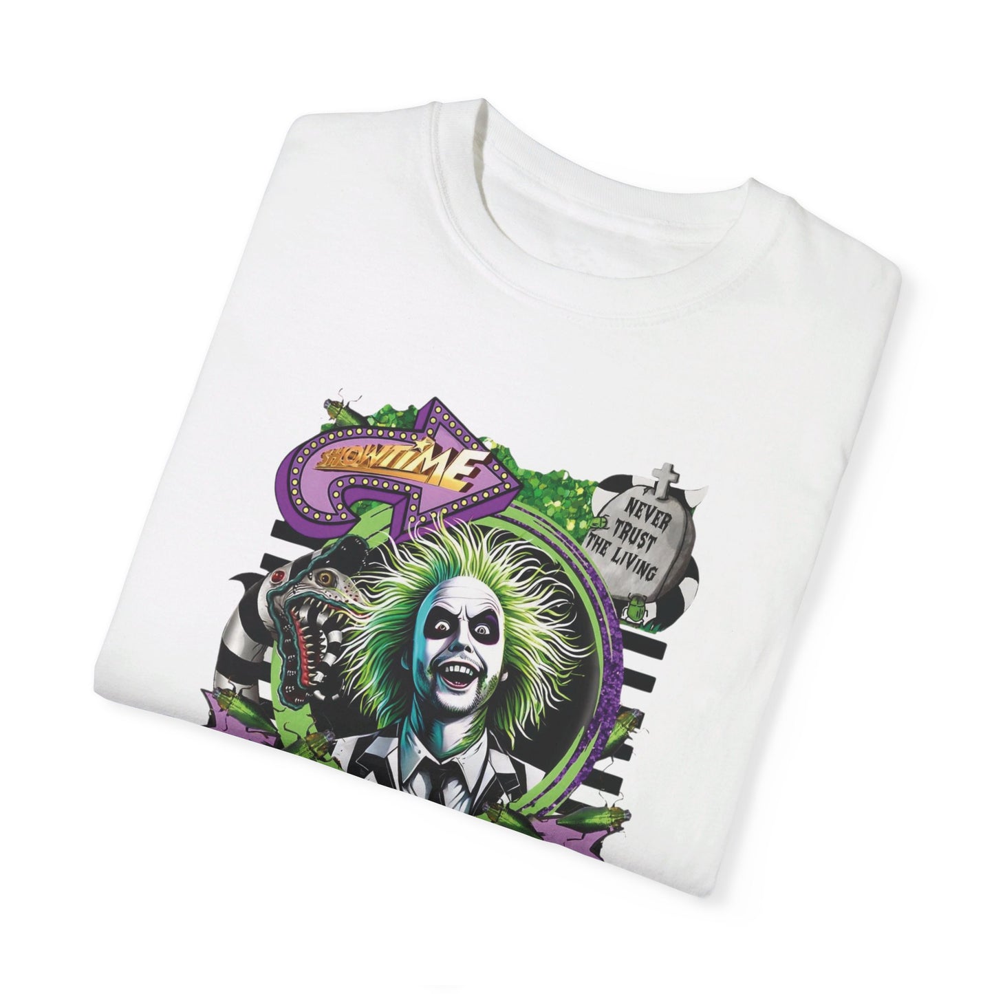 "Beetlejuice Halloween Showtime T-Shirt: Spooky and Stylish" Unisex Garment-Dyed T-shirt