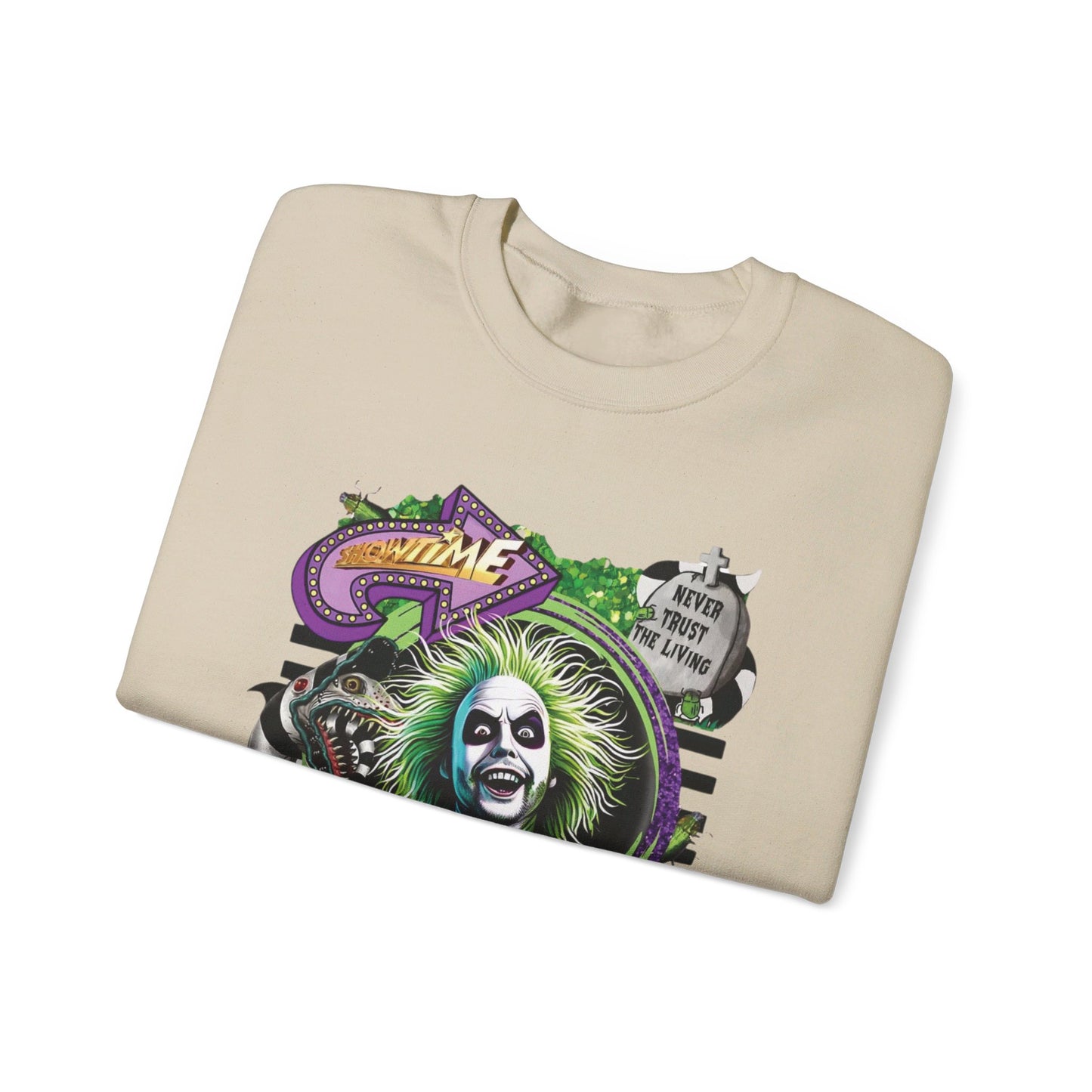 "It’s Showtime: Beetlejuice Sweatshirt Extravaganza" Unisex Heavy Blend™ Crewneck Sweatshirt