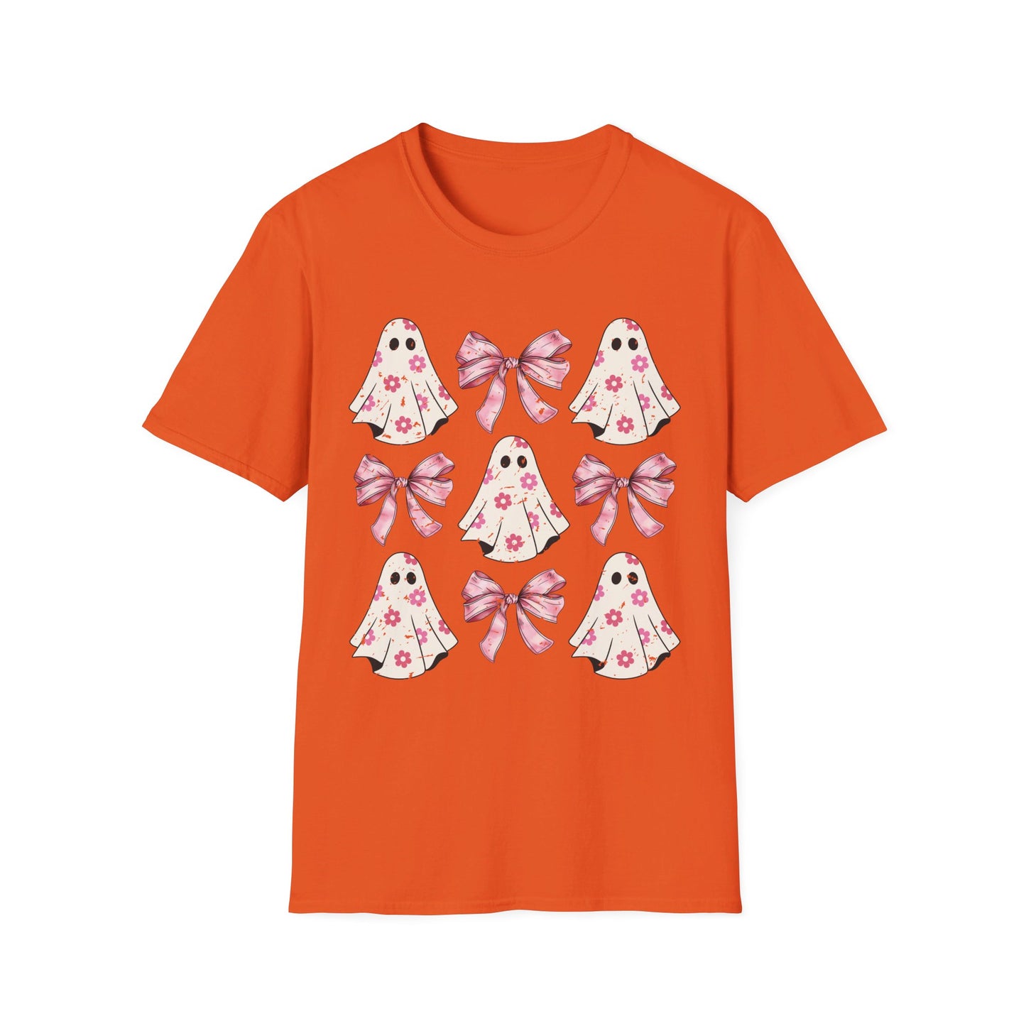 Pink Bows and Ghost Unisex Softstyle T-Shirt