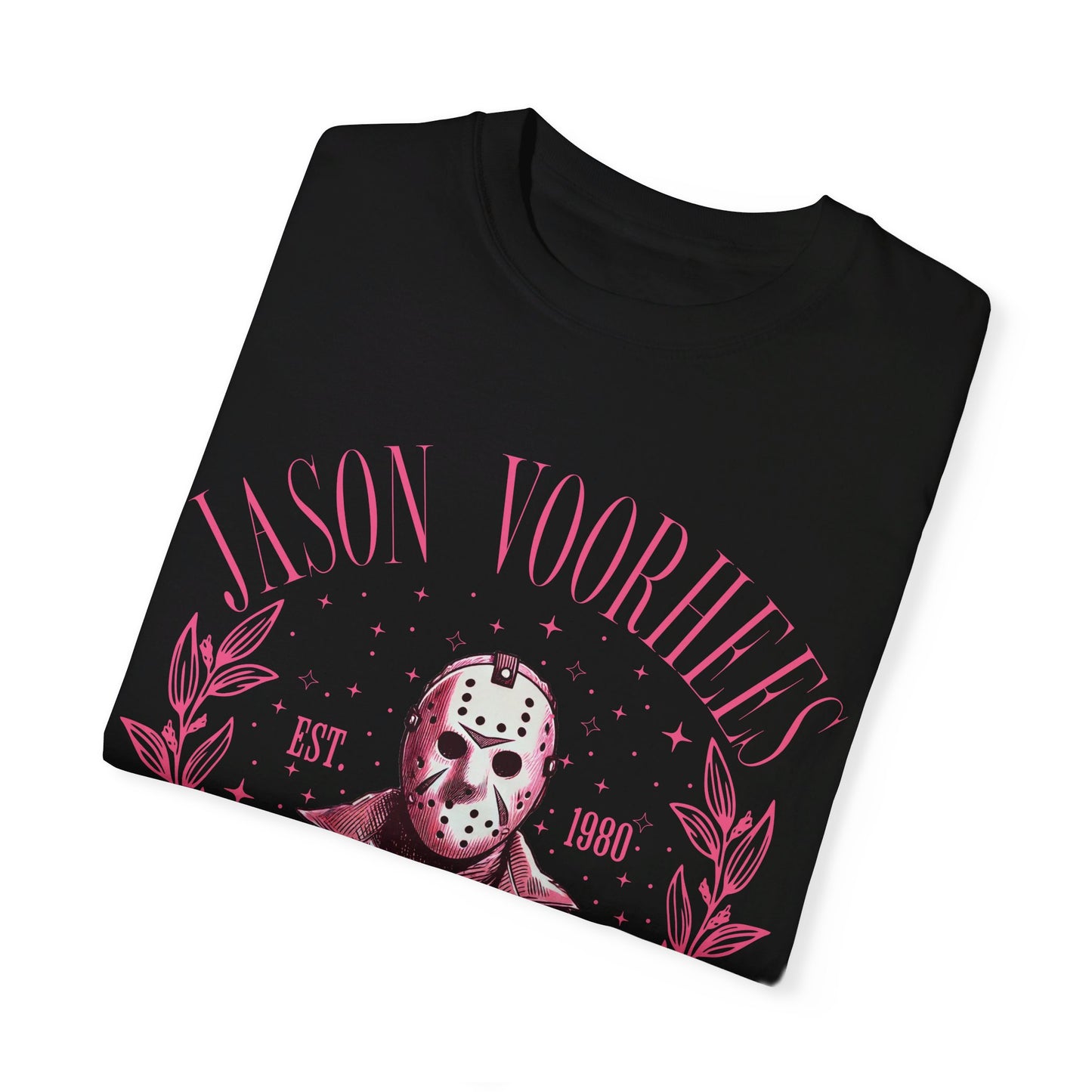 "🔪😈 Channel Your Inner Jason Voorhees: Unisex Garment-Dyed Tee That’s Perfectly Creepy! 🌟👕 #HorrorLegend"