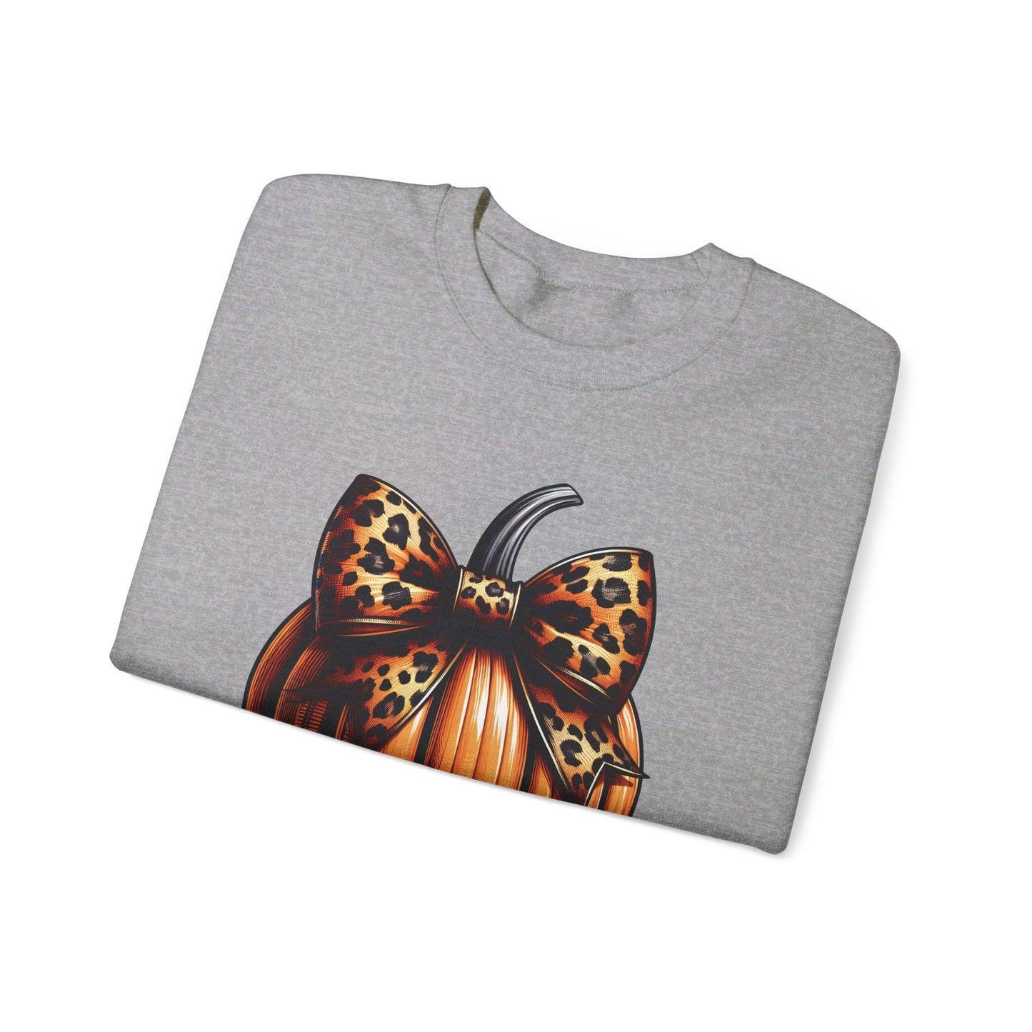 🎃🎀 Rocking Fall Vibes in My Pumpkin Bow Sweatshirt! #FallFashion #PumpkinBow #OOTDUnisex Heavy Blend™ Crewneck Sweatshirt