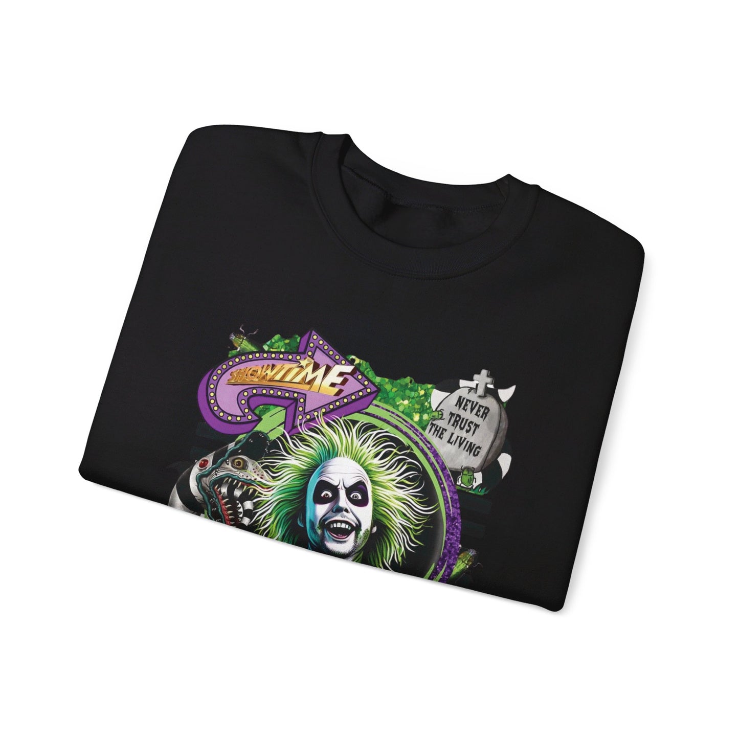 "It’s Showtime: Beetlejuice Sweatshirt Extravaganza" Unisex Heavy Blend™ Crewneck Sweatshirt