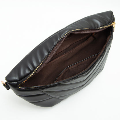 Chevron Black Patterned Solid Sling Bag
