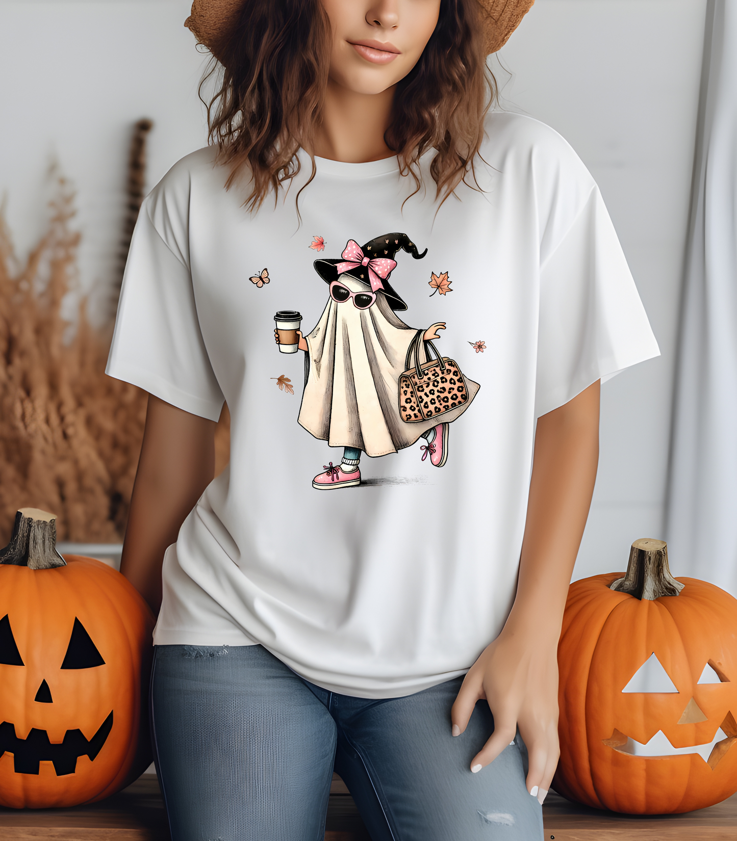 "Ghostly Glam: Elevate Your Coffee Game with Our Boujee Ghost Tee ☕👻"